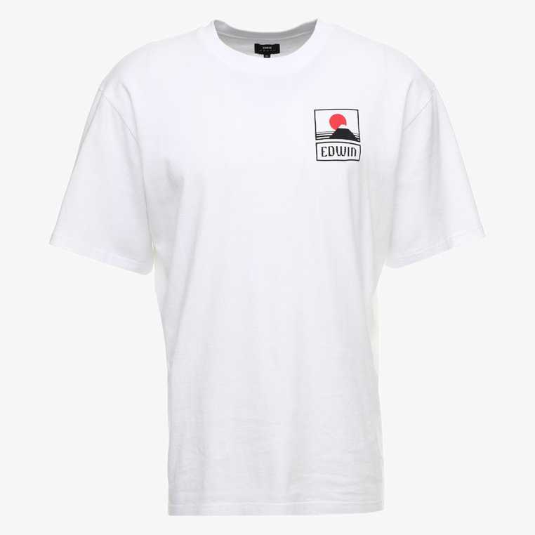 Camiseta Edwin Sunset On Mount Fuji White Garment Washed