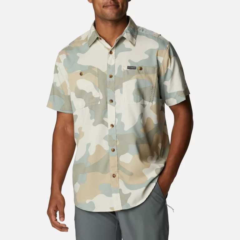 Camisa Columbia Utilizer Printed Woven Short Sleeve  Niagara Mod