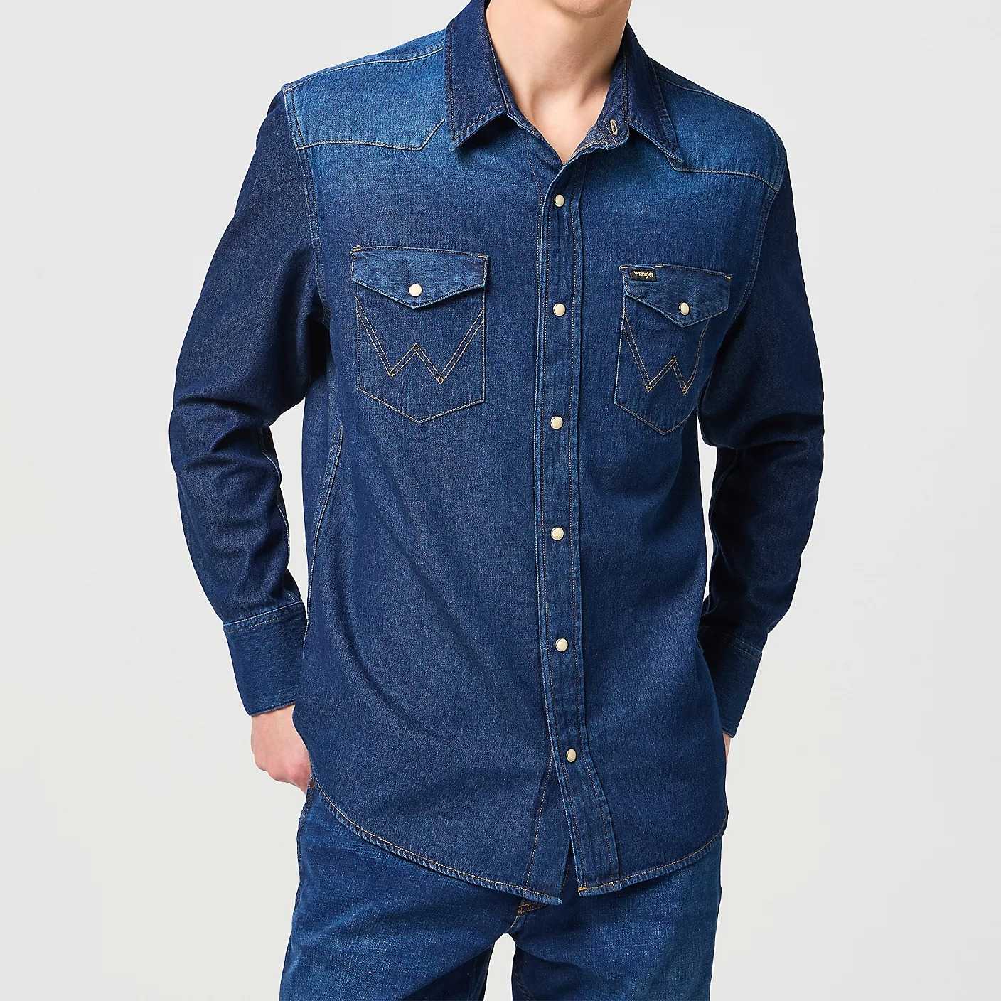 Camisa Vaquera Wrangler Western Shirt Dark Stone