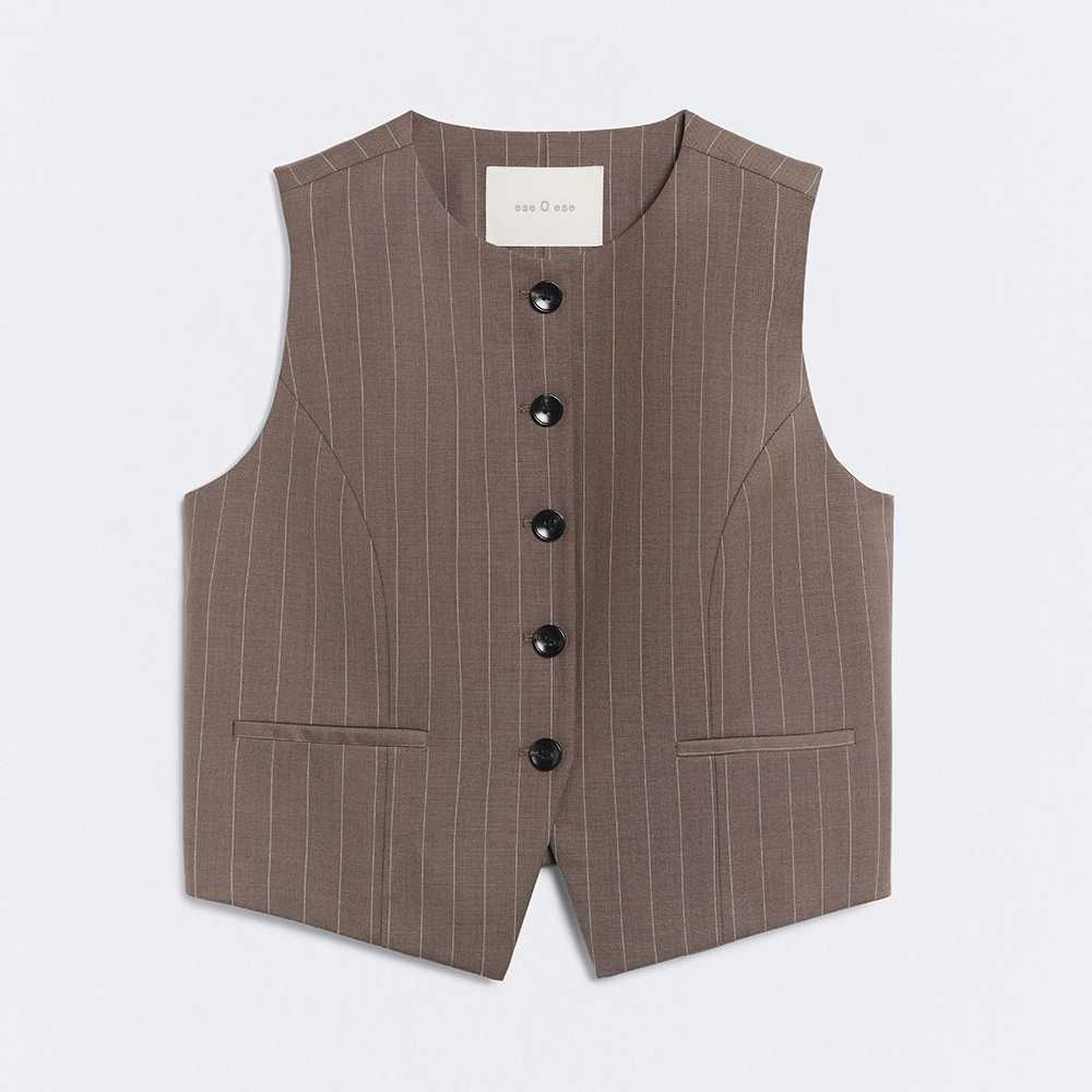 Chaleco EseOEse Diplomatic Brown Stripes