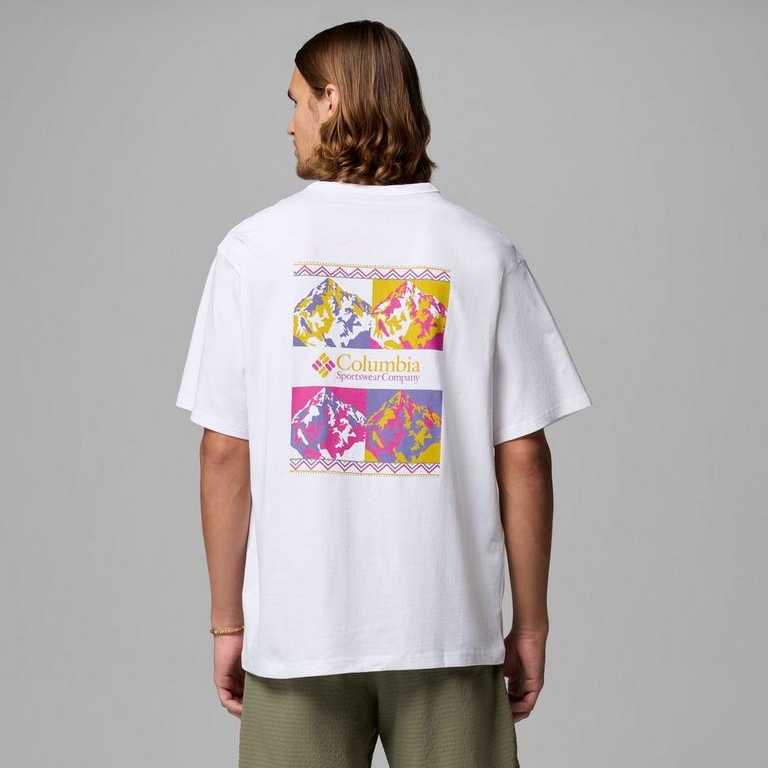 Camiseta Columbia CSC Heavyweight Iconic Tee White Repeated Peaks