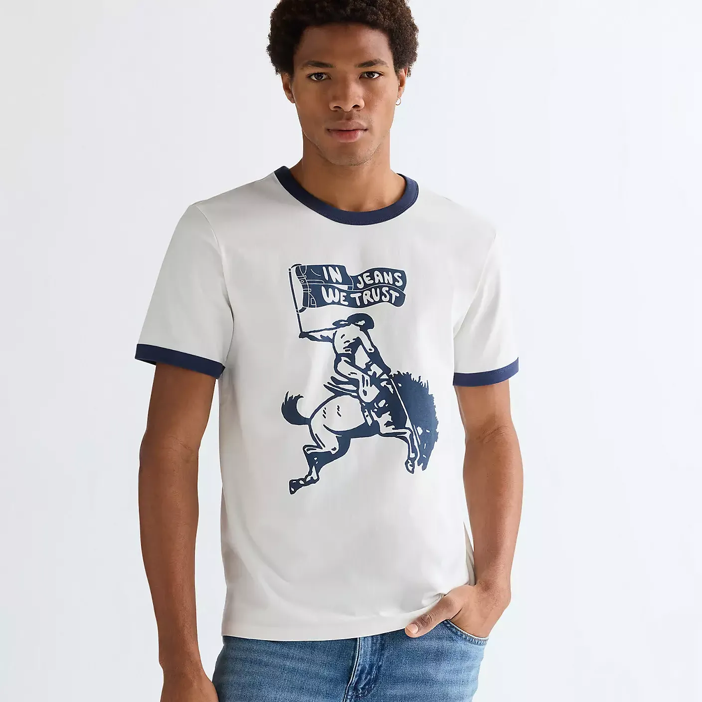 Camiseta Wrangler Ringer Worn White