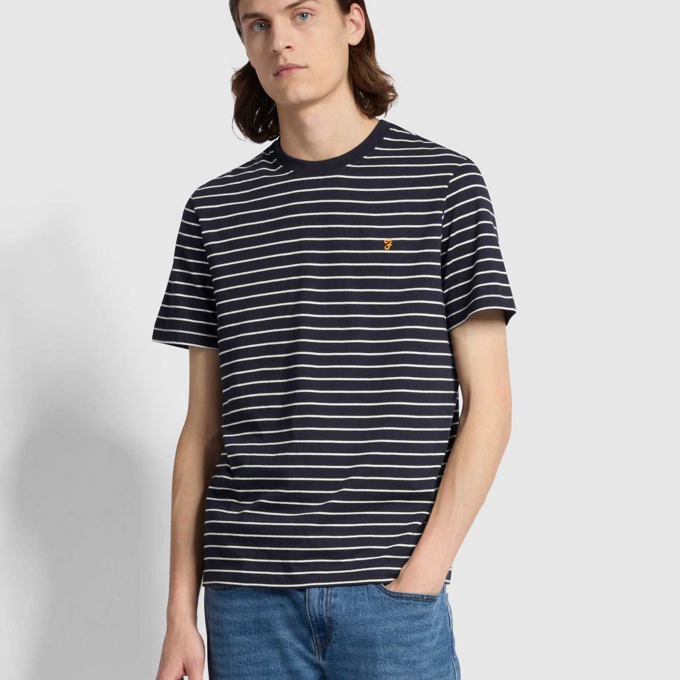 Camiseta Farah Bretton Stripe Oakland True Navy