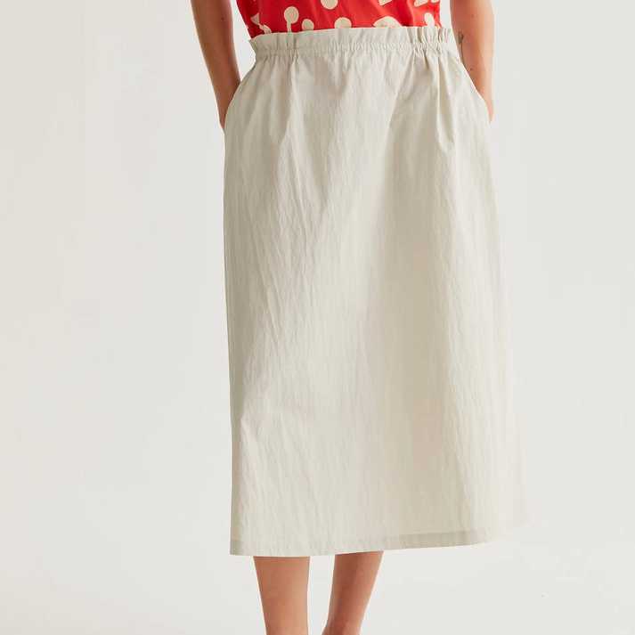 Falda Midi Compañía Fantástica blanco roto