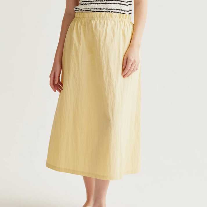 Falda Midi Compañía Fantástica amarillo claro