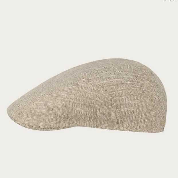 Boina Stetson Ivy Cap Linen Herringbone Beige Claro