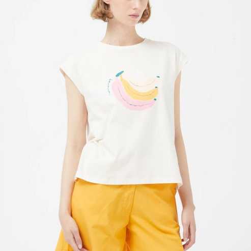 Camiseta Compañía Fantástica Print Plátano Blanco