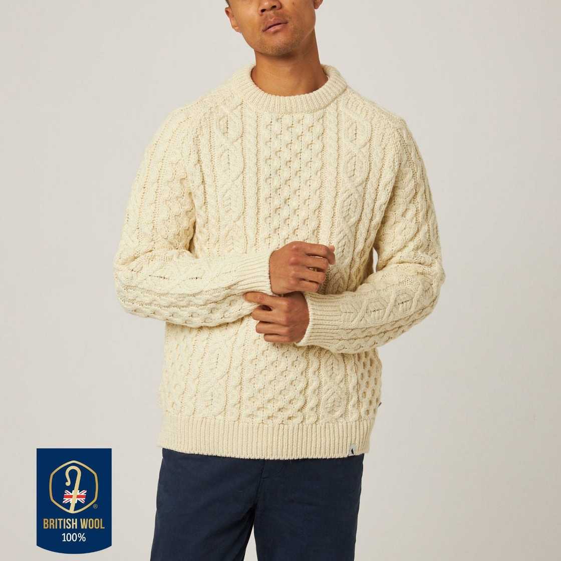 Jersey Peregrine Hudson Aran Ecru