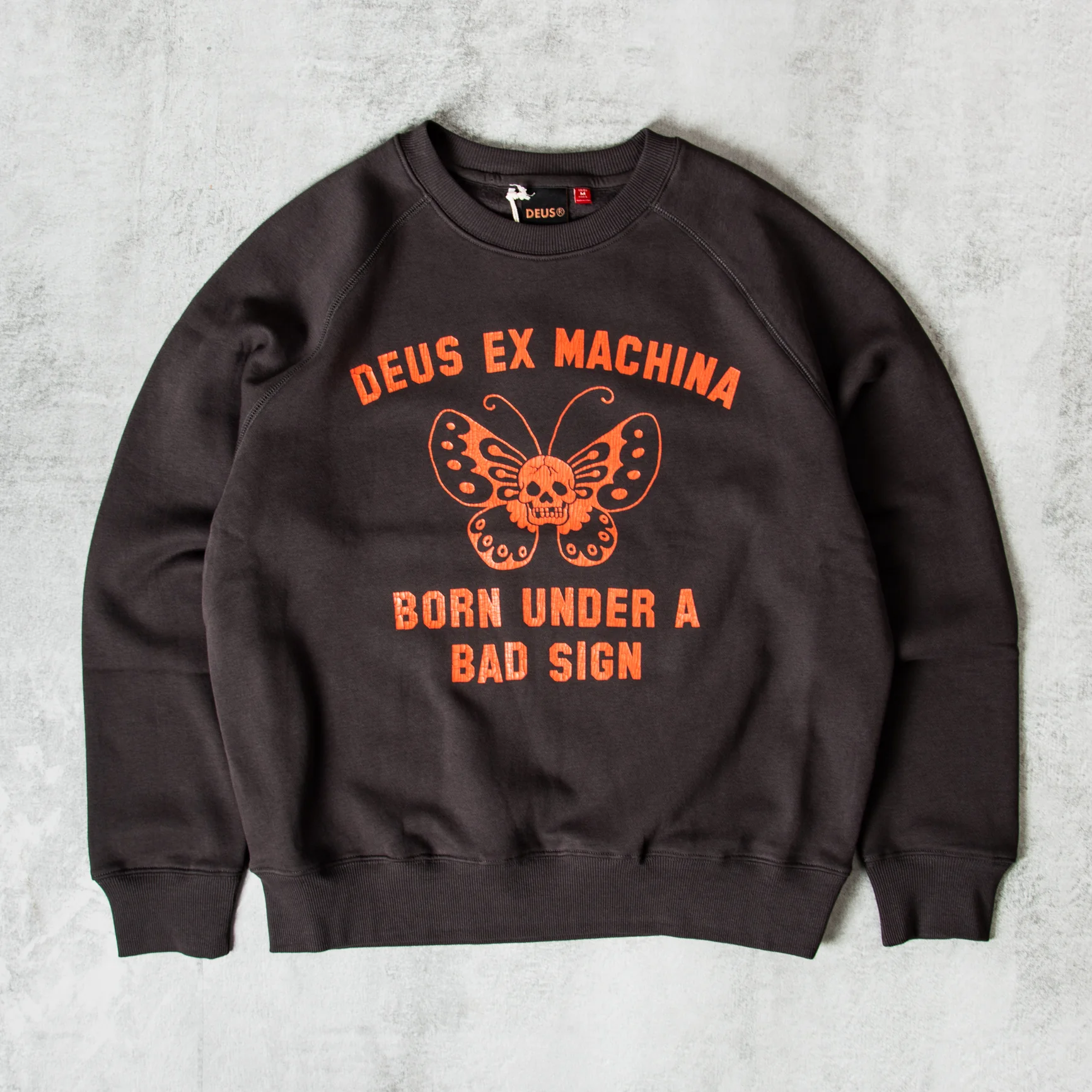 Sudadera Deus Ex Machina Bad Sign Crew Anthracite Grey
