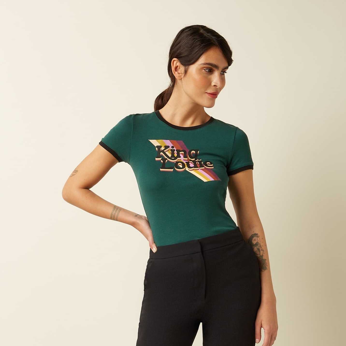 Camiseta King Louie Logotipo Botanical Green