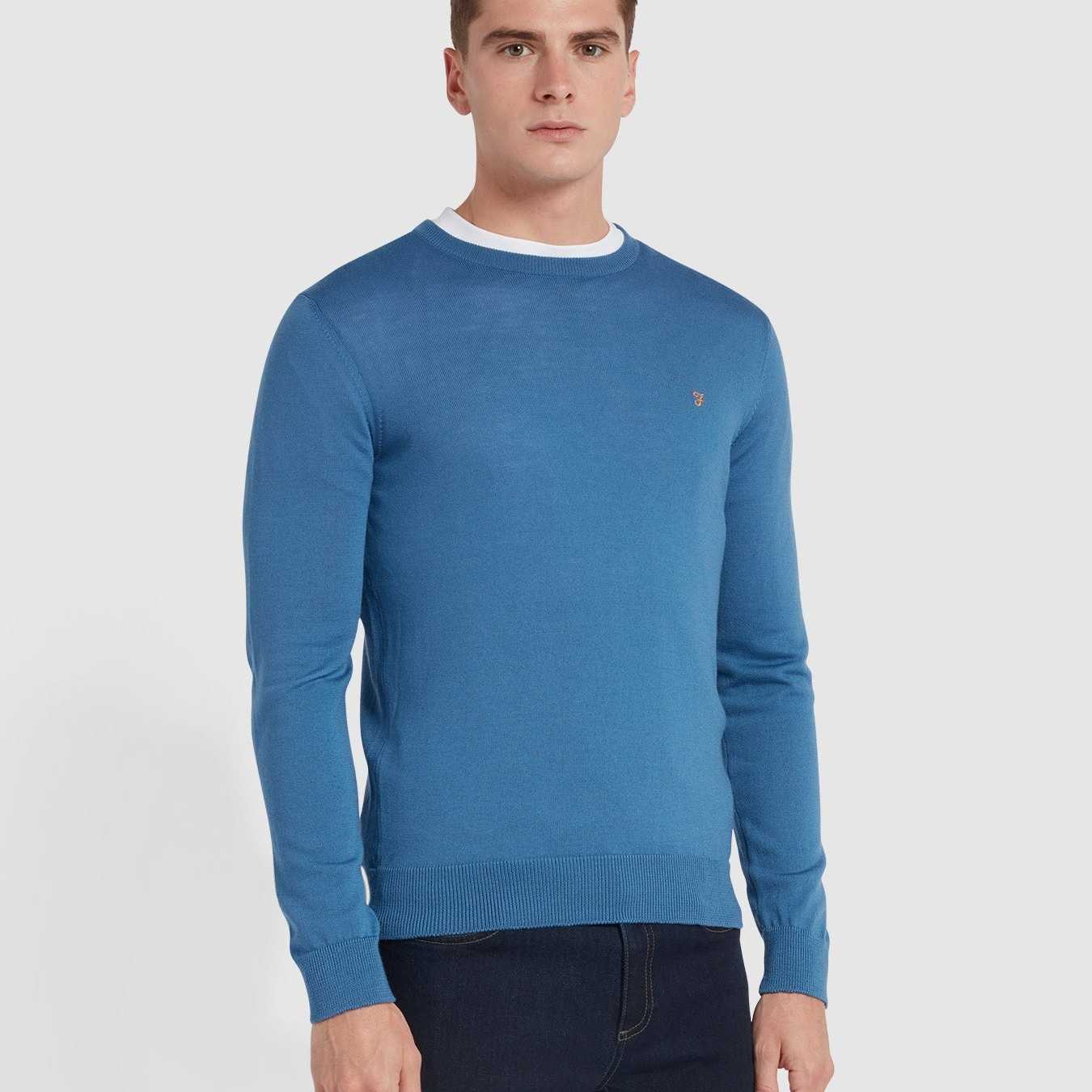 Jersey Farah Mullen Merino Wool Para Blue