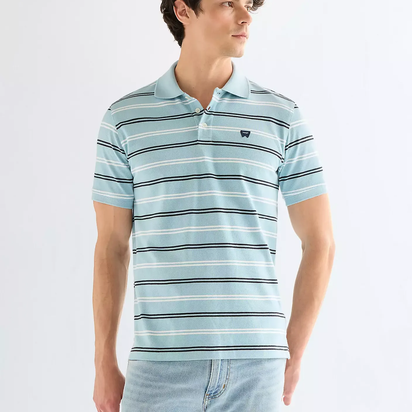 Polo Wrangler Stripe Forget Me Not