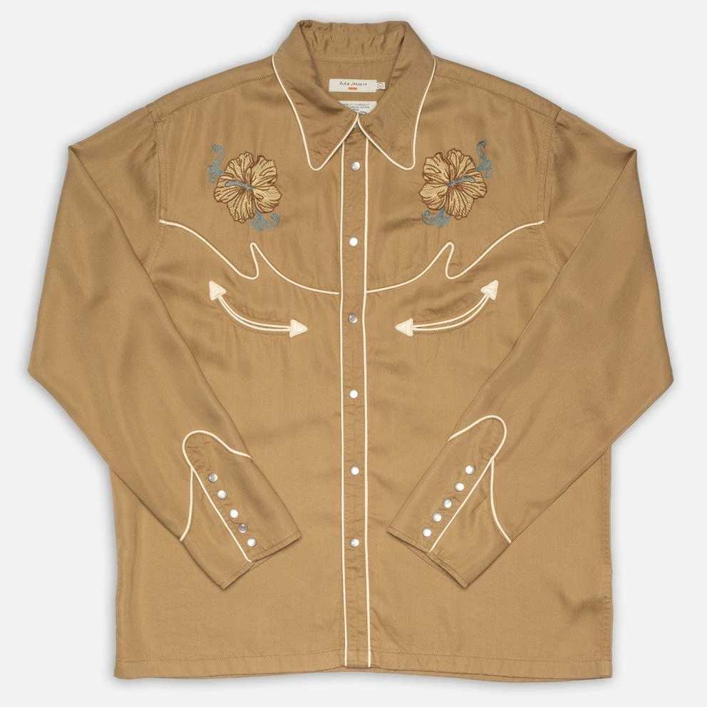 Camisa Nudie Jeans Gonzo Cowboy Flower Shirt Tobacco