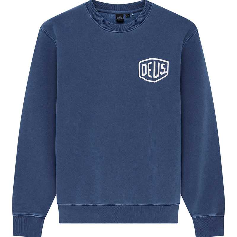 Sudadera Deus Ex Machina Shield Gd Crew Mechanic Blue