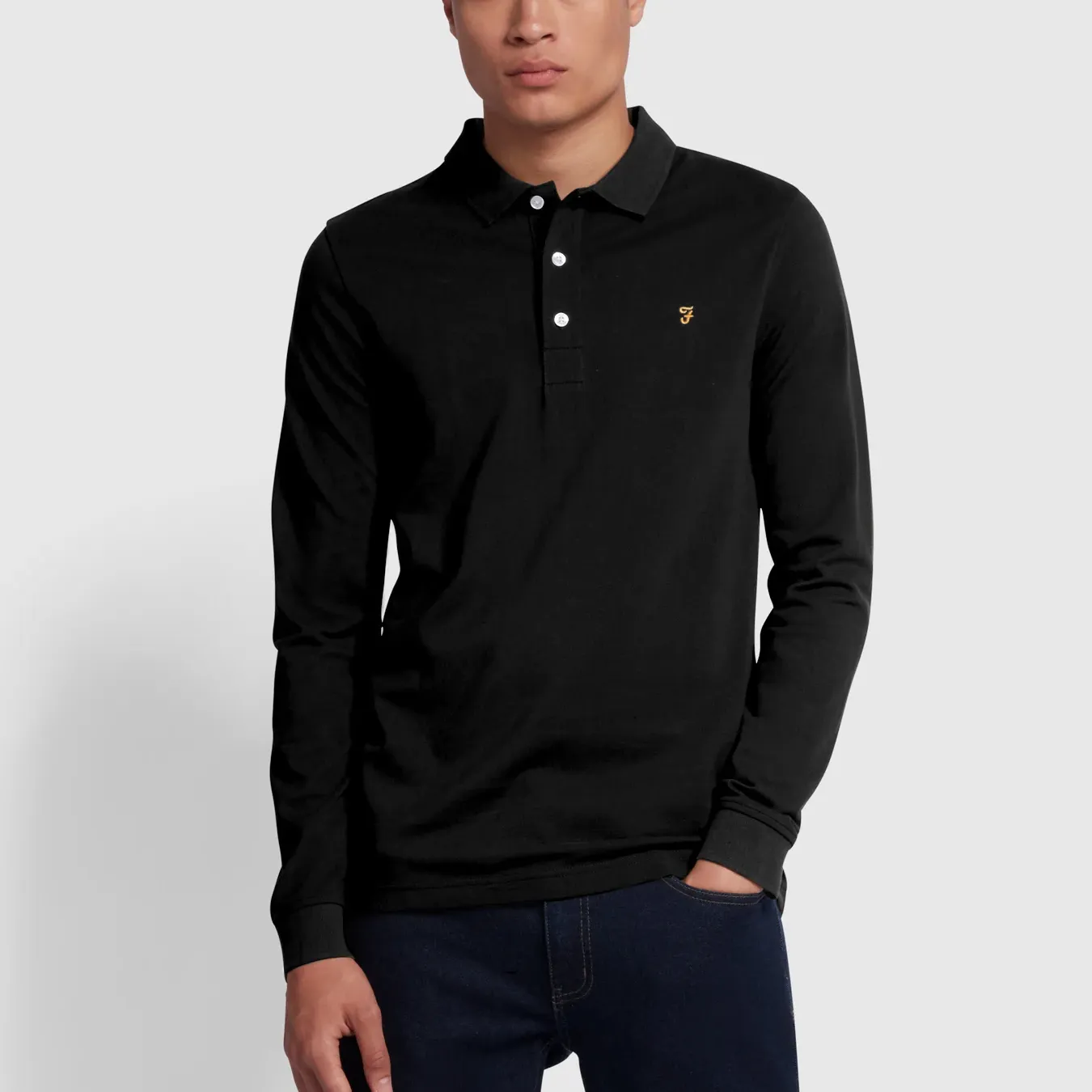 Polo Farah Blanes LS Black