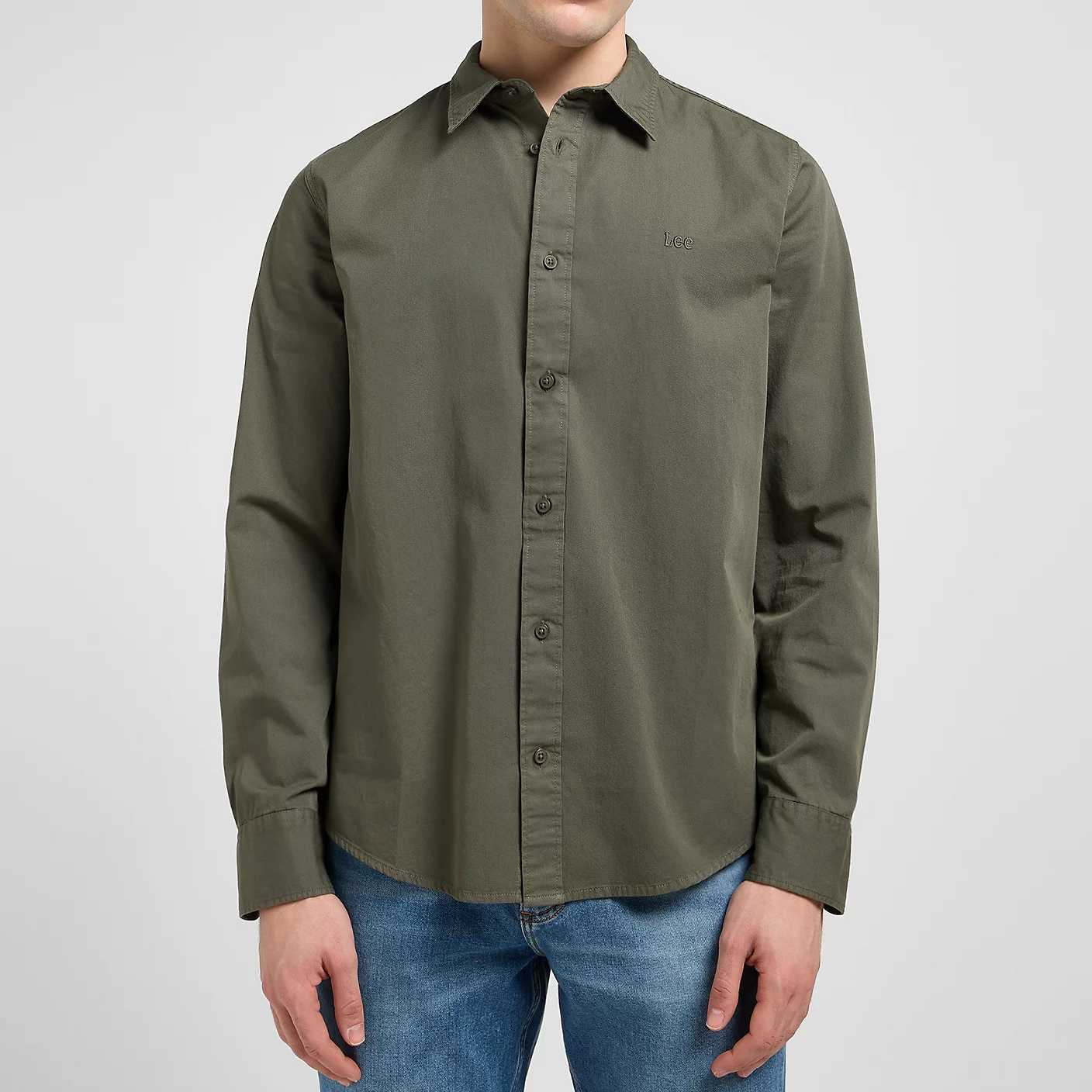Camisa Lee Patch Olive Gray