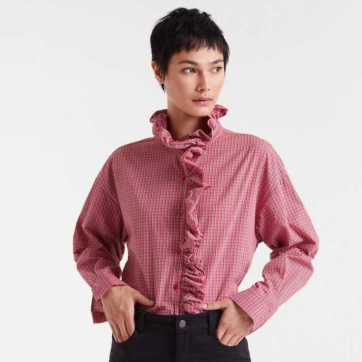 Camisa Compañía Fantástica Cuadros Vichy Rojo