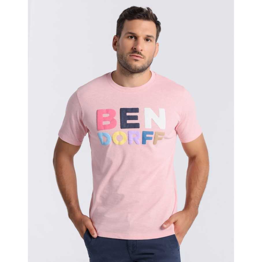 Camiseta Bendorff Letras Multicolor Rosa