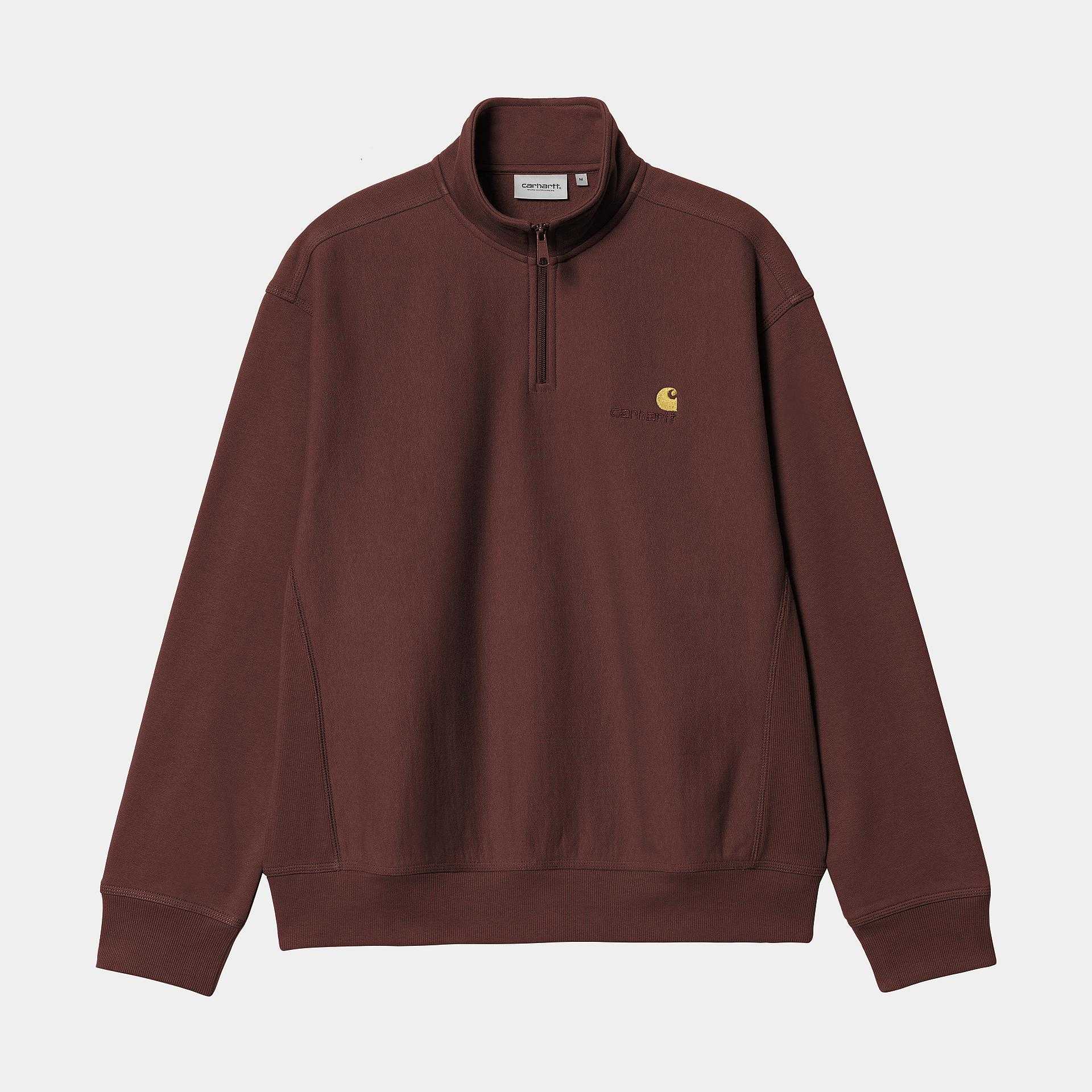 Sudadera Carhartt Wip Half Zip American Script Sweat Amarone