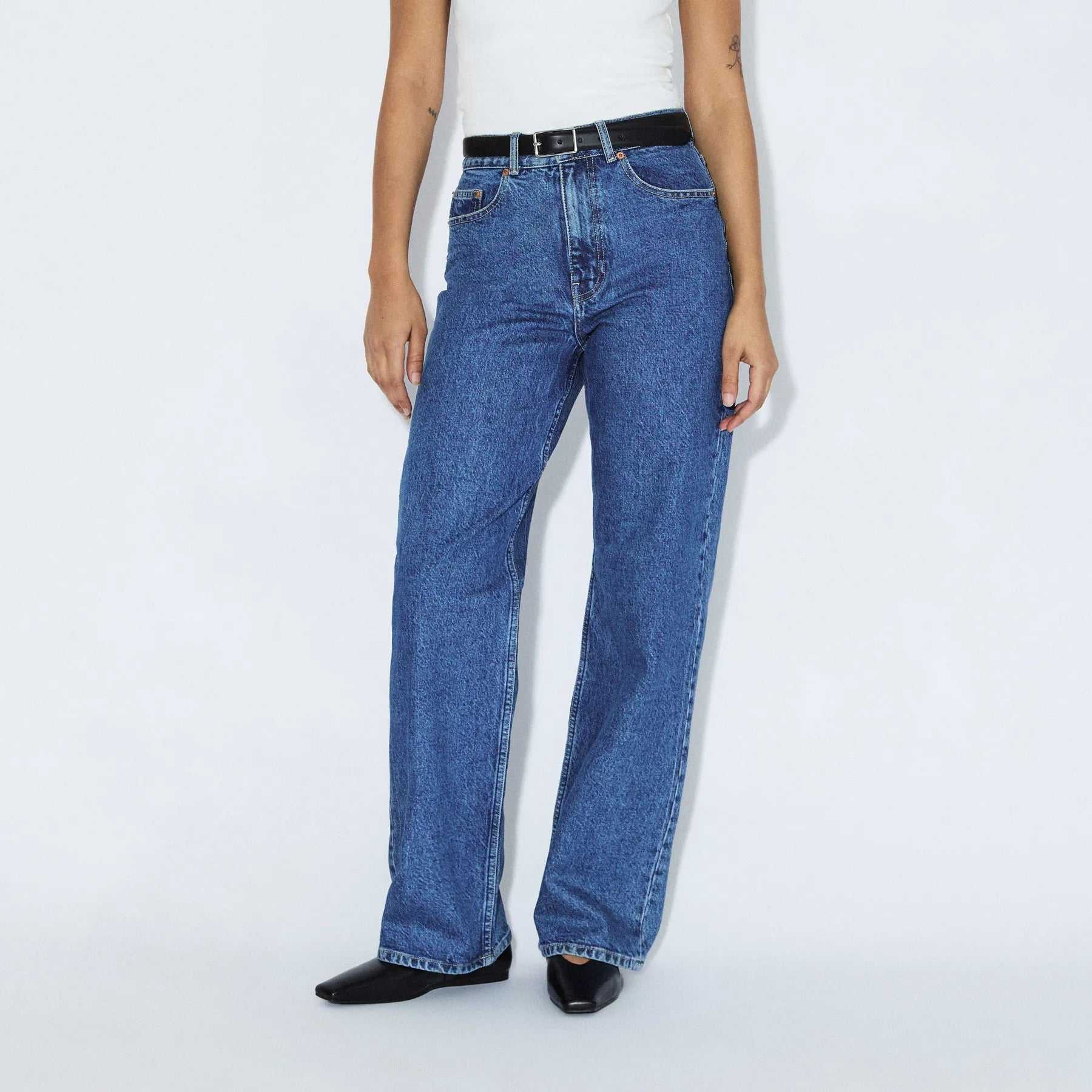 Pantalón DrDenim Echo High Straight Bay mid Retro