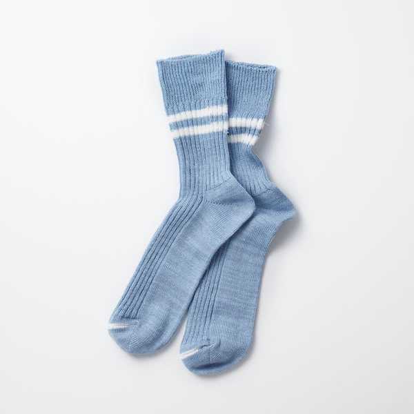 Calcetines RoToTo Hemp Organic Cotton Stripe Socks Morning Blue White