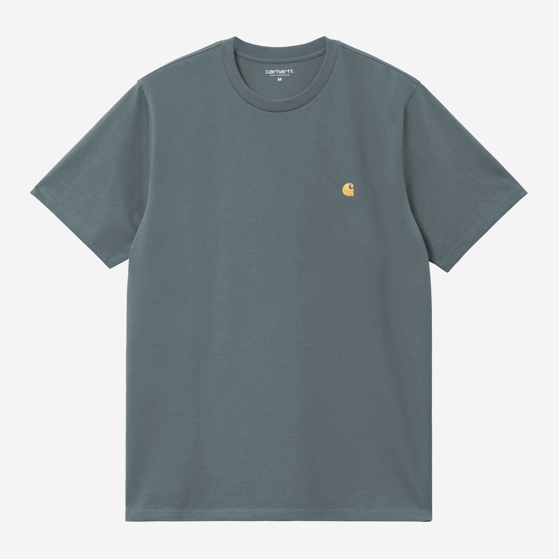 Camiseta Carhartt Wip S/S Chase Cozy Blue / Gold