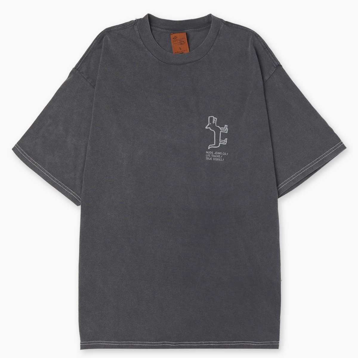 Camiseta Nudie Jeans Koffe Scratched Tracks Antracite