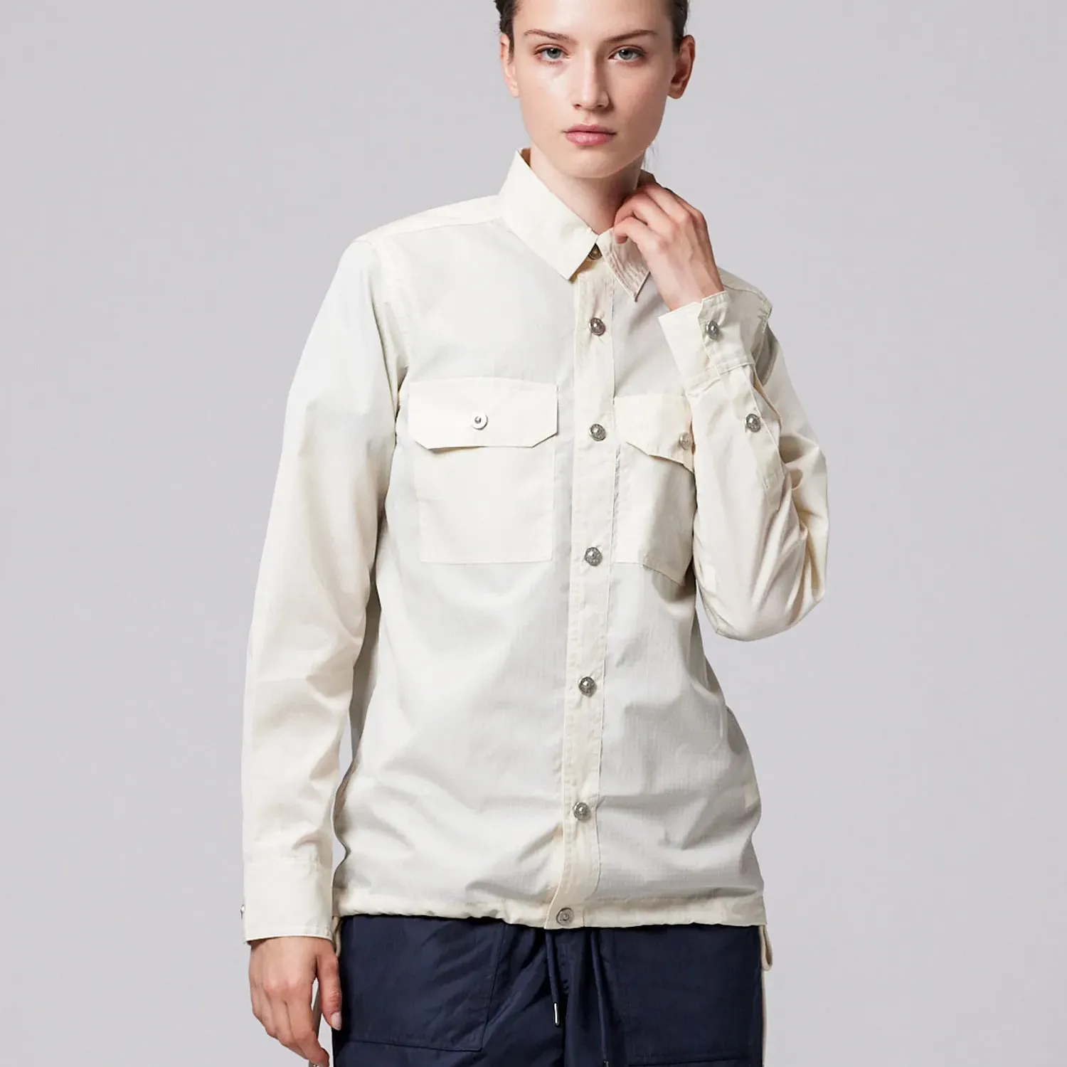 Camisa Taion N/D Military Long Sleeve Off white