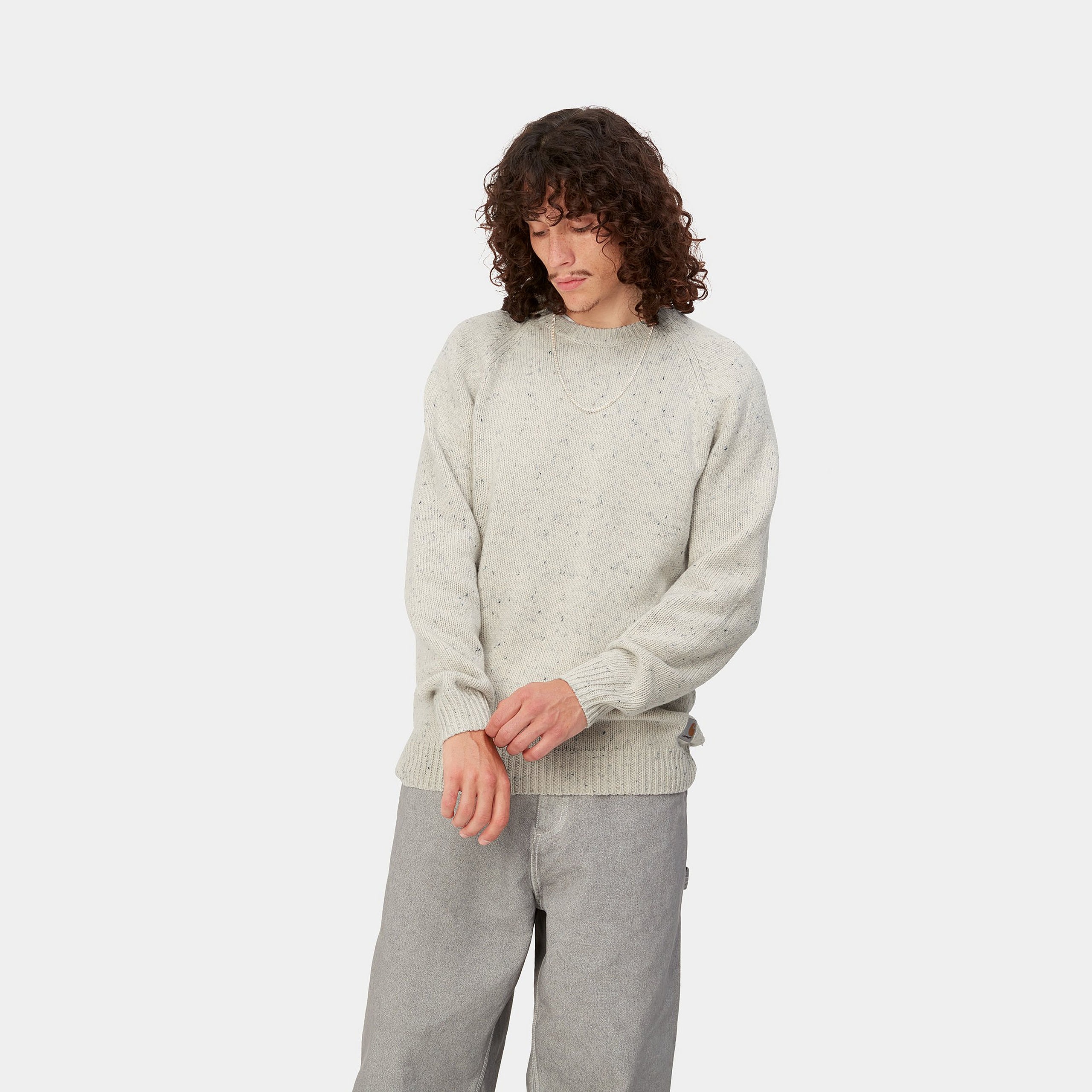 Jersey Carhartt Wip Anglistic Sweater Speckled Salt