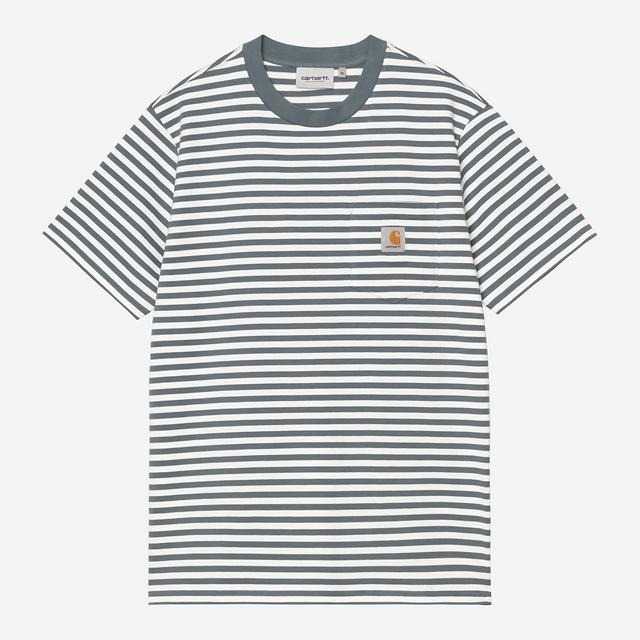 Camiseta Carhartt Wip S/S Ezra Pocket Ezra Stripe, Leaf, Wax
