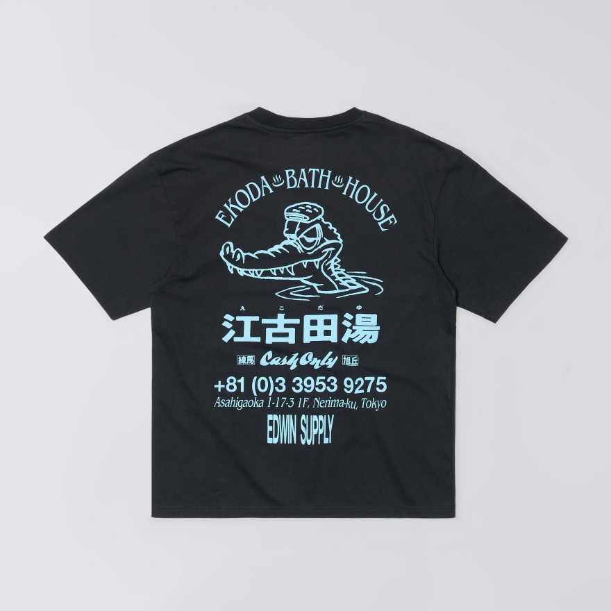 Camiseta Edwin Ekoda Bath House TS Black garment washed