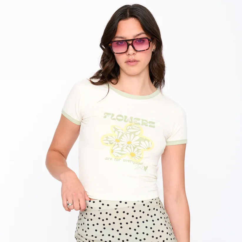 Camiseta 24Colours Flowers Blanca
