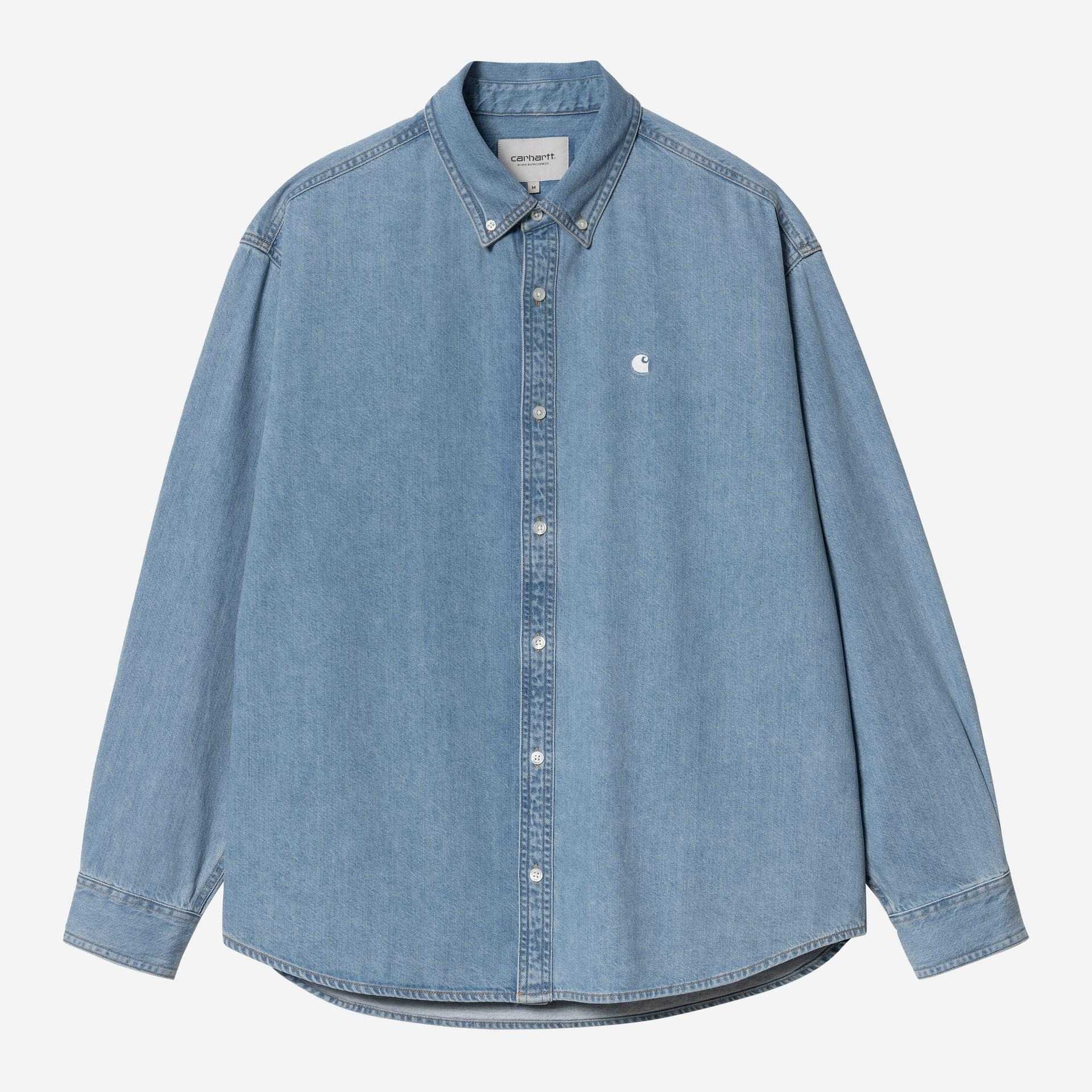 Camisa Carhartt Wip Lucas Blue Bleached