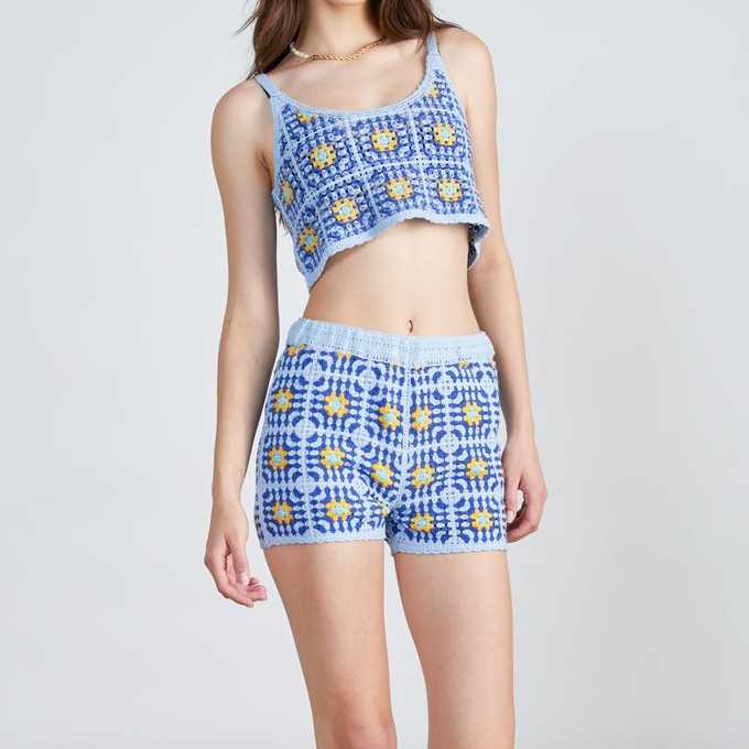 Shorts 24Colours Azul Corchet