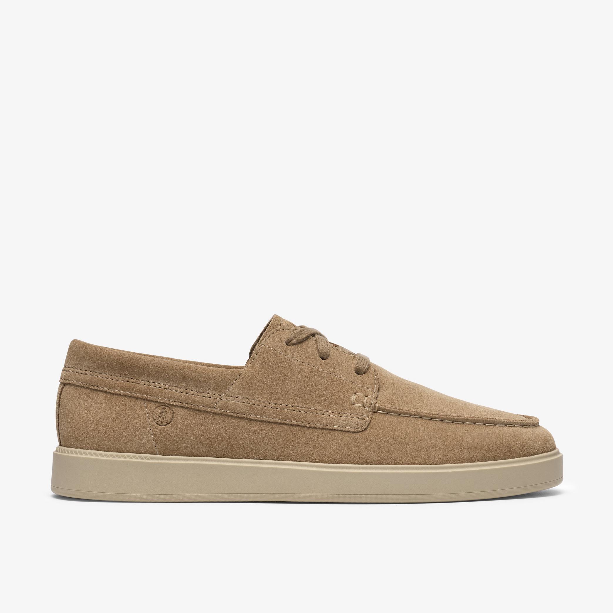 Zapato Clarks Lockford Boat Dark Sand Suede