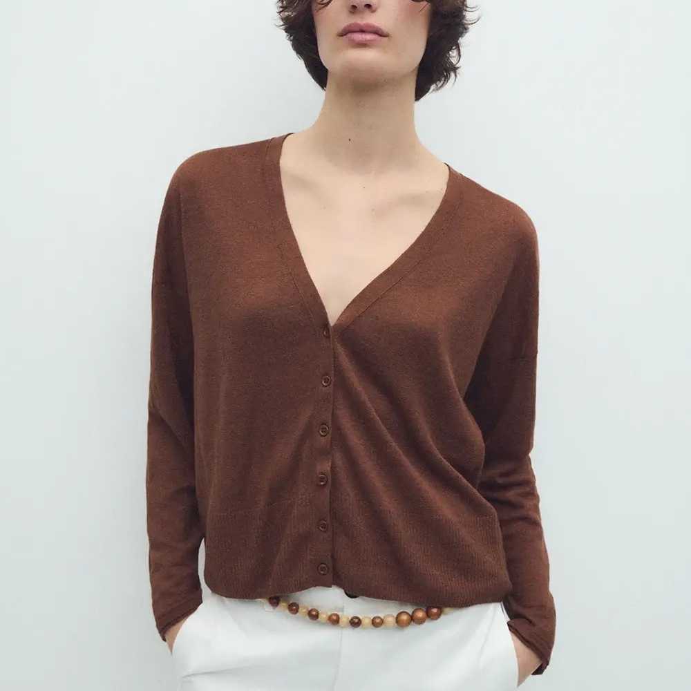 Cárdigan eseOese Nature Lino Tostado