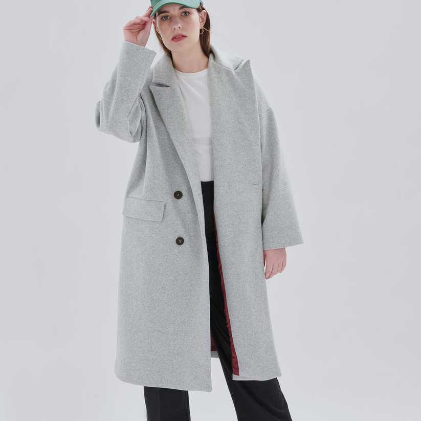 Abrigo 24Colours Paño Coat Grey