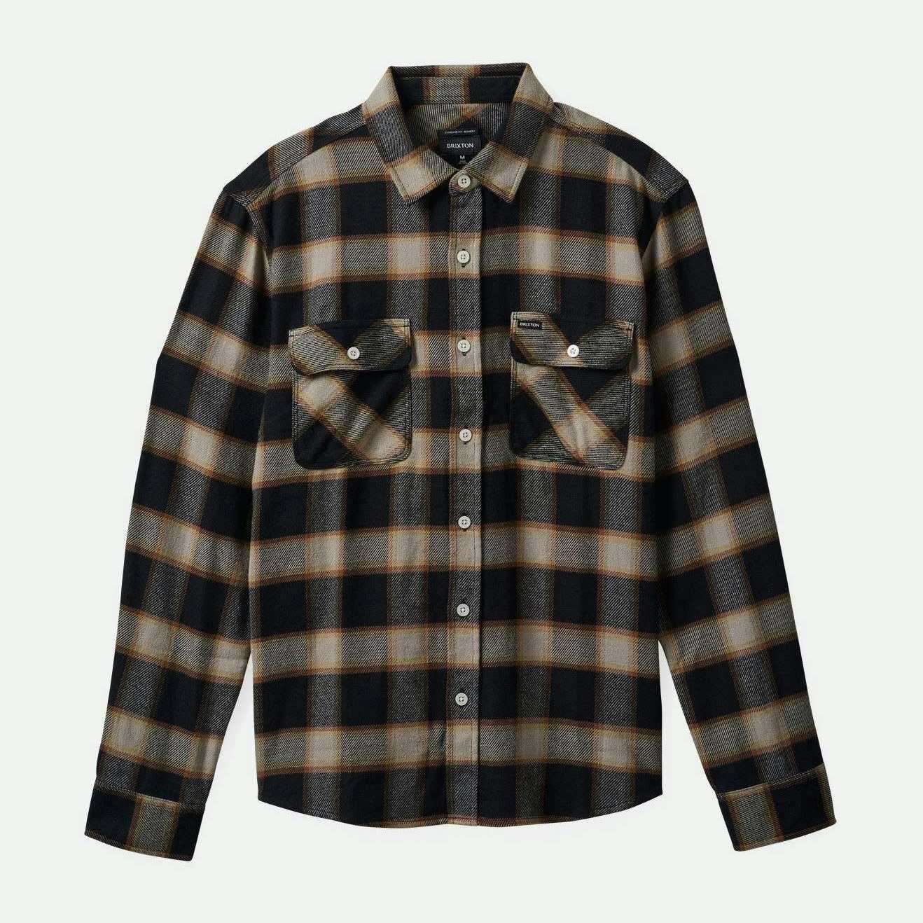 Camisa Brixton 20th Anniversary Bowery Flannel Balck Cream