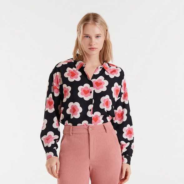Camisa Compañía Fantástica Estampado Sweetheart