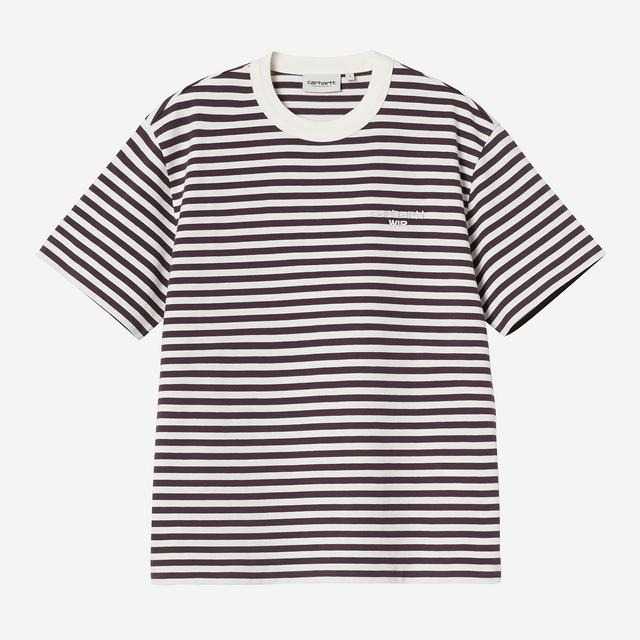 Camiseta Carhartt Wip W S/S Ezra T-Shirt Ezra Stripe, Cozy Purple