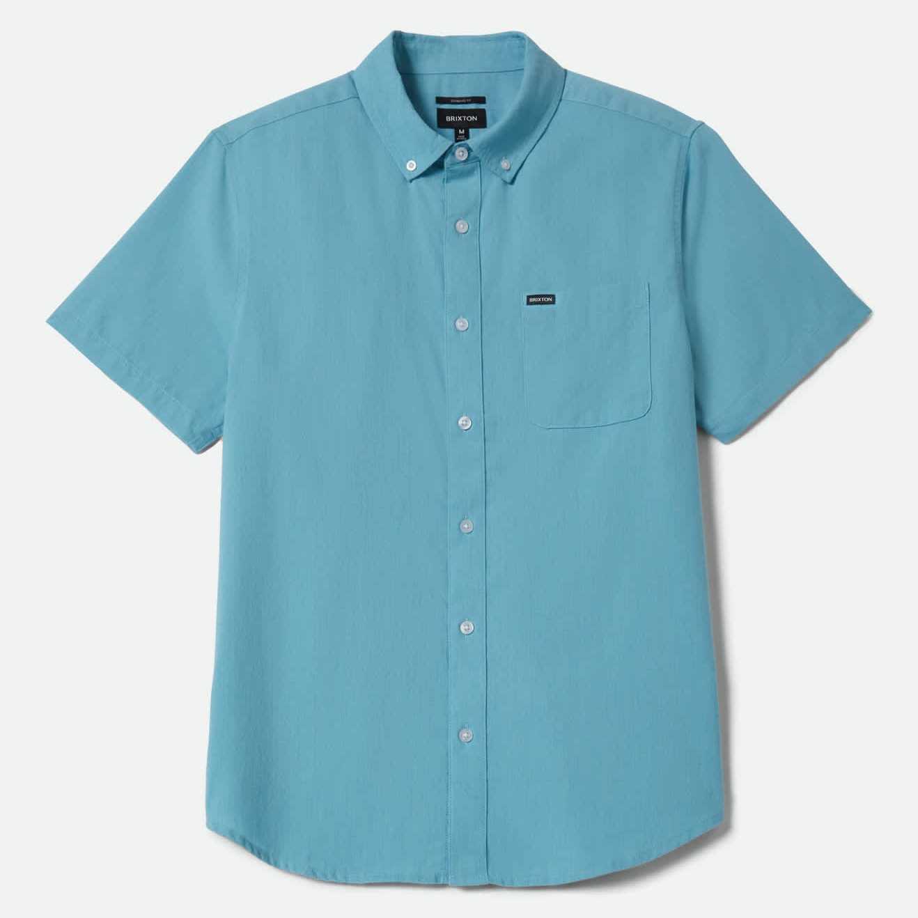 Camisa Brixton Sanford Oxford SS Blue Aura