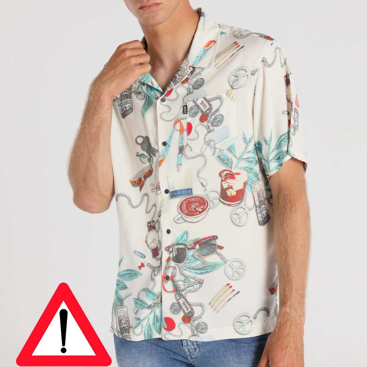 Camisa SixValves Manga Corta Estampada Vacaciones