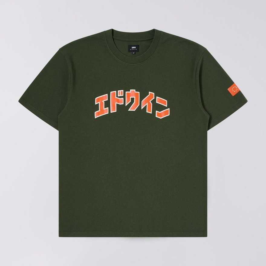 Camiseta EDWIN Katakana Retro Kombu Green