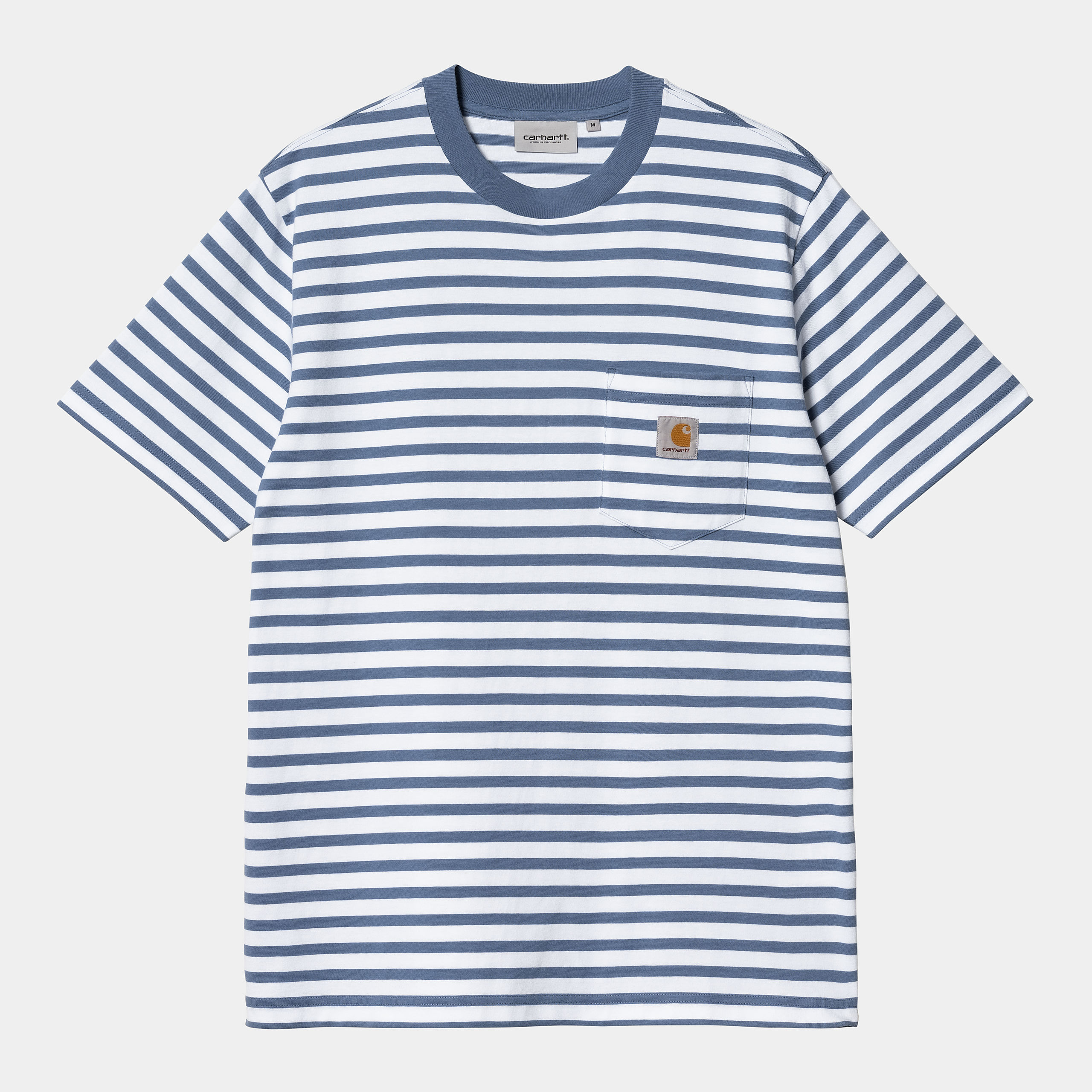 Camiseta Carhartt Wip Seidler Pocket T-Shirt Seidler Stripe Sorrent White