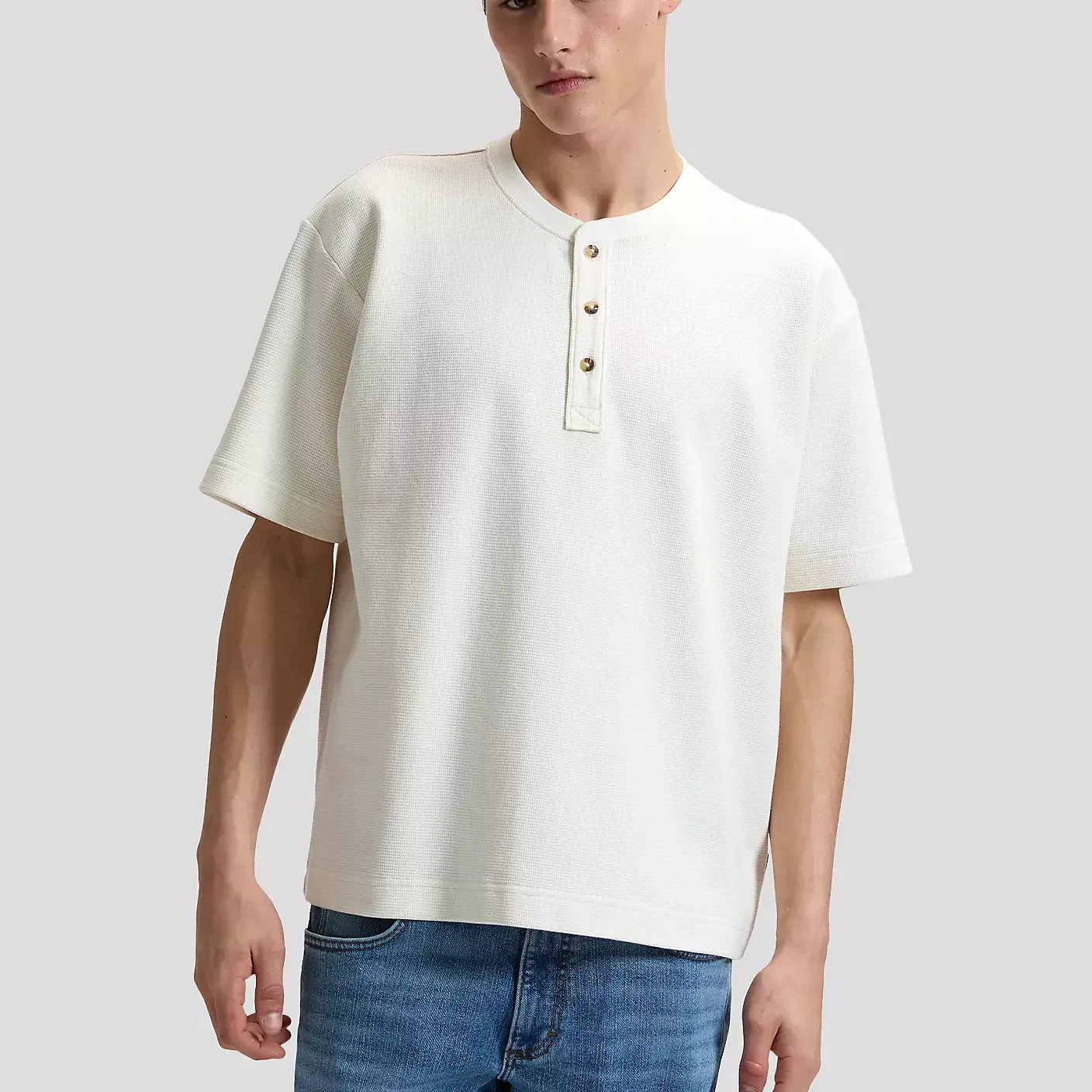 Camiseta Lee Henley Natural Natural