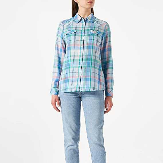 CAMISA WRANGLER WESTERN CHECK SHIRT IN CASHMERE BLUE
