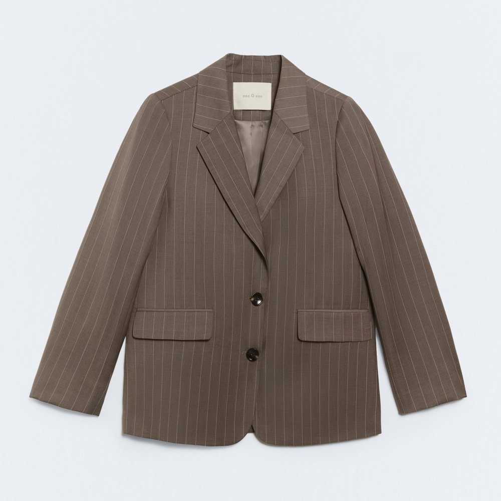 Blazer EseOEse Diplomatic Oversize Brown Stripes