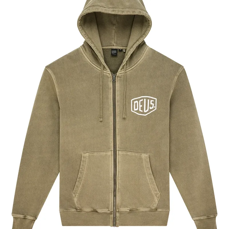Sudadera Deus Ex Machina Shield Gd Zip Hoodie Olive Green