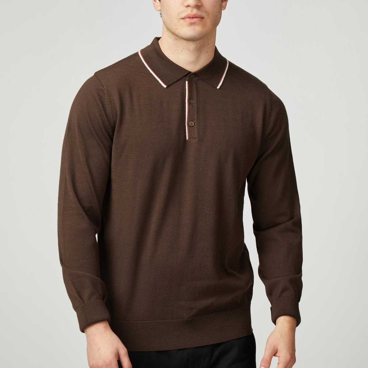 Polo de Punto Ben Sherman Tipped Merino Cocoa