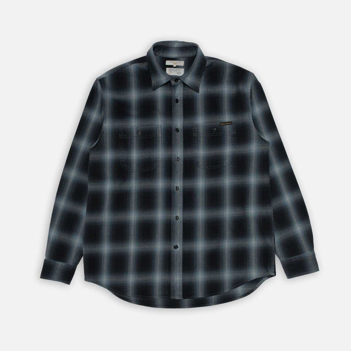 Camisa Nudie Jeans Julian Worker Shadow Check Black